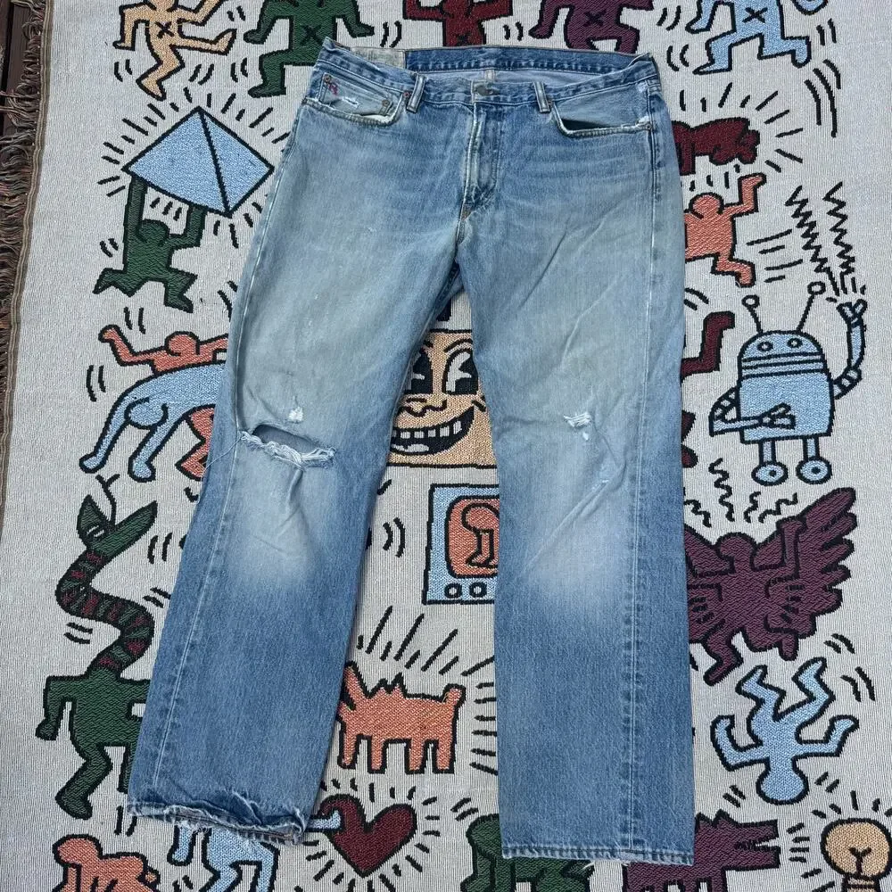 Vintage Ralph Lauren POLO Light Wash Straight Denim 36x30
